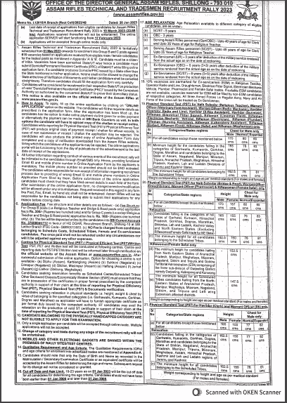 Assam Rifles Recruitment 2023,